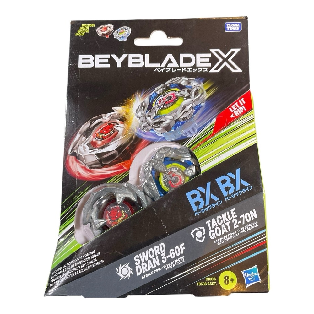 Beyblade X BX Sword Dran 3-60F and Tackle Goat 2-70N Hasbro New In Hand